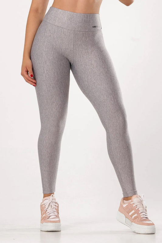 CALCA LEGGING BASICA ALTA COMPRESSAO MODELADORA CINTURA ALTA - COR CINZA SPACE