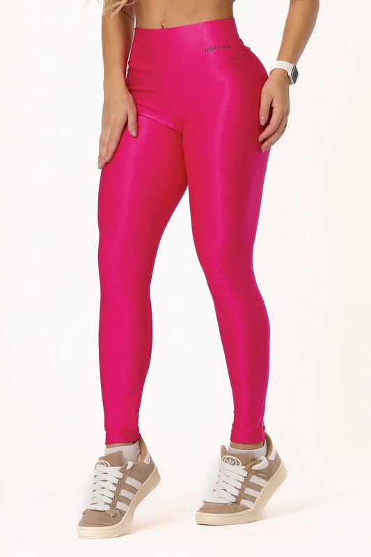CALCA LEGGING CANELADA ALTA COMPRESSAO MODELADORA CINTURA ALTA - COR ROSA PINK