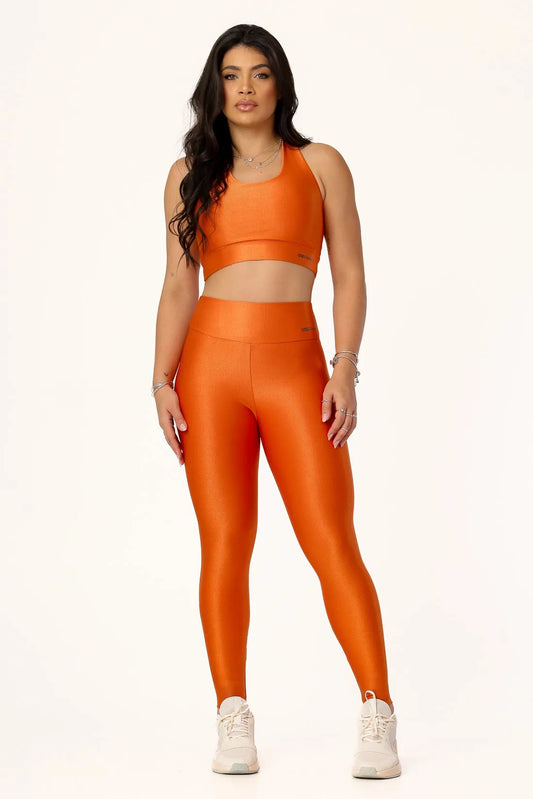 CALCA LEGGING CANELADA ALTA COMPRESSAO MODELADORA CINTURA ALTA - COR TERRA