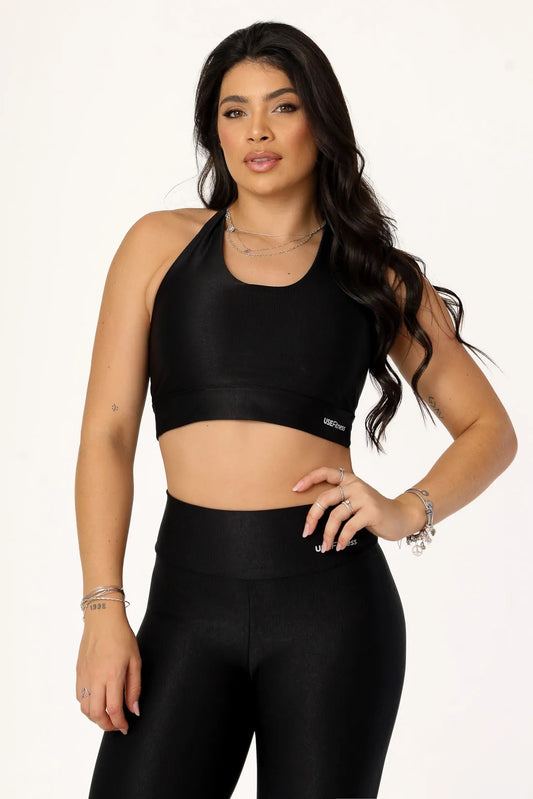 TOP CANELADO CRUZADO NAS COSTAS INVESTIMENTO EM DRY - COR PRETO