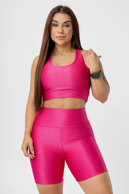 TOP CANELADO CRUZADO NAS COSTAS INVESTIMENTO EM DRY - COR ROSA PINK