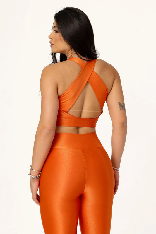 TOP CANELADO CRUZADO NAS COSTAS INVESTIMENTO EM DRY - COR TERRA